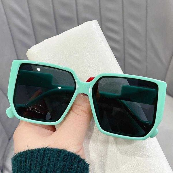 

trendy cool large frame eyeglass sun protection kids glasses mens and womens baby, Blue