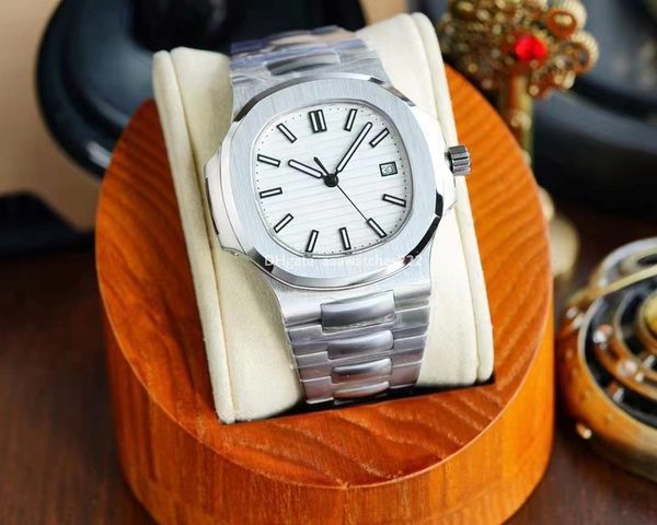 

mens watch designer watches 40mm nautilus 5711 boutique steel strap luxury watch for men wholesale watch gift diamond silver wristwatch lumi, Slivery;brown