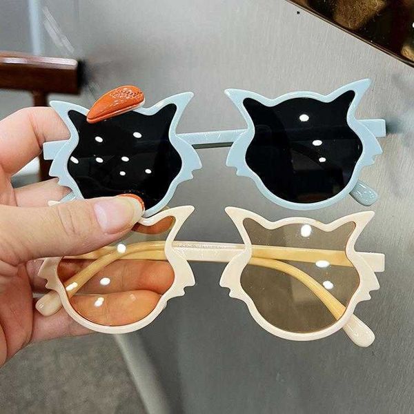 

cute cartoon gray wolf style sunglasses fashion lightweight candy color, Blue