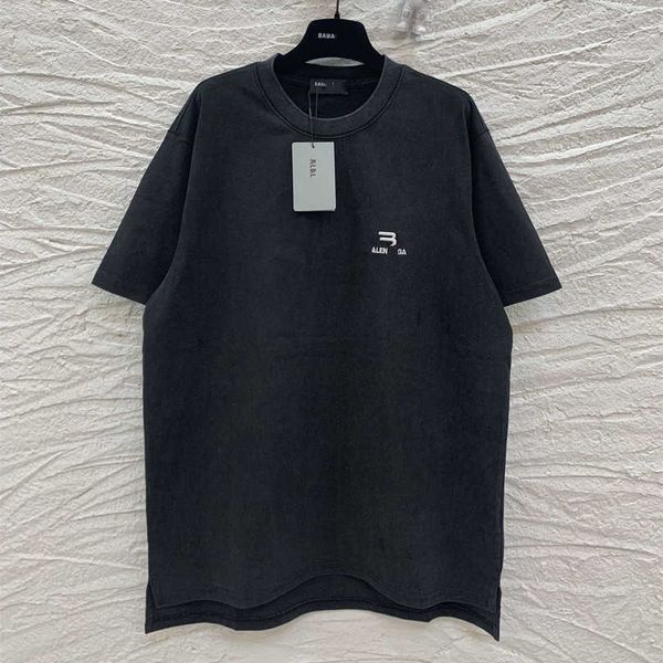 

designer women's clothing 20% off shirt high edition 2023 summer family double hook letter embroidery wash water old sleeve t-shirt, White;black