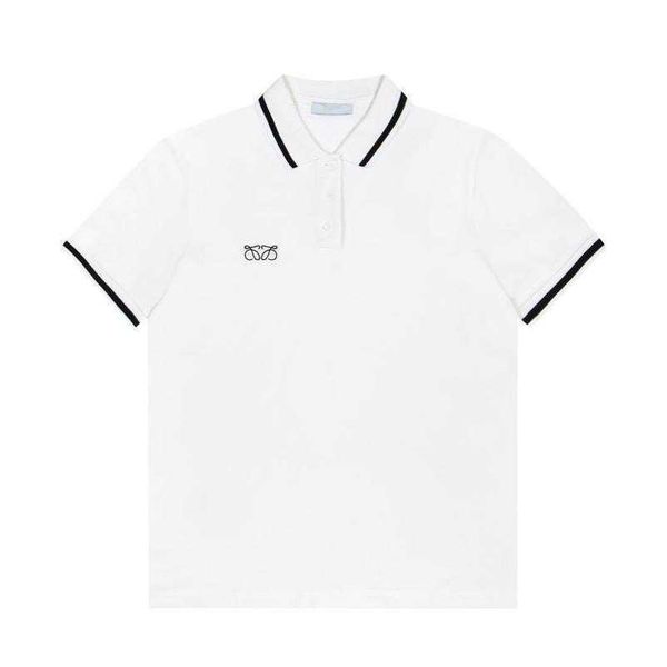 

designer womens t shirt high version trendy product luojia color-blocking encryption tonggang rib lovers loose casual polo for men women, White;black