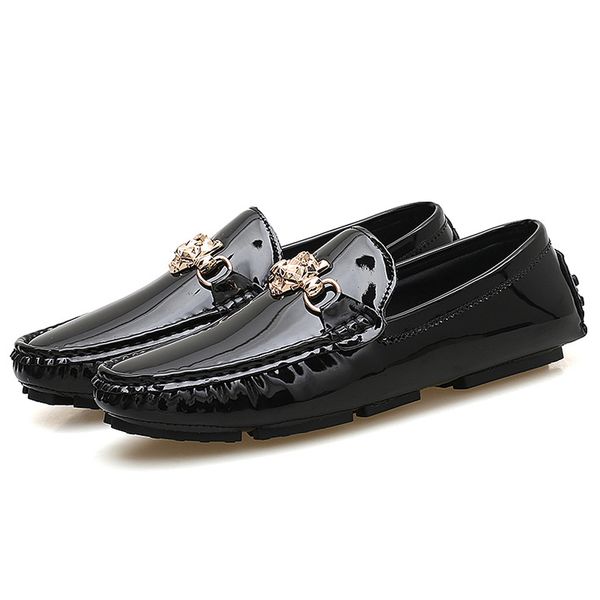 

men loafers new leather shoes men casual shoes moccasins breathable sneakers men driving shoes comfort flats plus size 47, Black