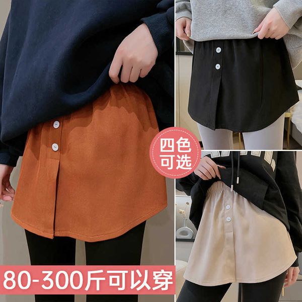 

chubby mm oversized sweatshirt with a bottomed artifact for concealing ugliness small fart curtain shark paired a spring/summer for women sk, Black