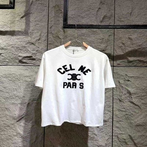 

womens designer t shirt shirt 23 spring/summer classic embroidery letter sleeve printed white t-shirt casual versatile girl