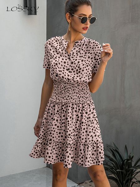 

casual dresses women's leopard pattern casual black summer ruffled mini dress button women's purple waist fit clothing women', Black;gray