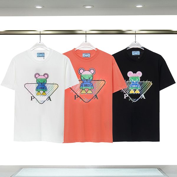 

men's t-shirt short sleeve luxury designer t-shirt casual undershirt breathable cartoon letters printing high-end clothing wholesale, White;black
