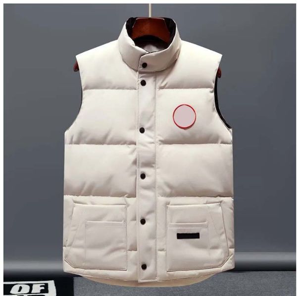 

Mens Down Jacket Designer Warm Solid Color Down Vest Mens Winter Jacket Sleeveless Cotton Vest Mens Jacket Casual Tight Zipper Badge Sleeveless Jacket, #3