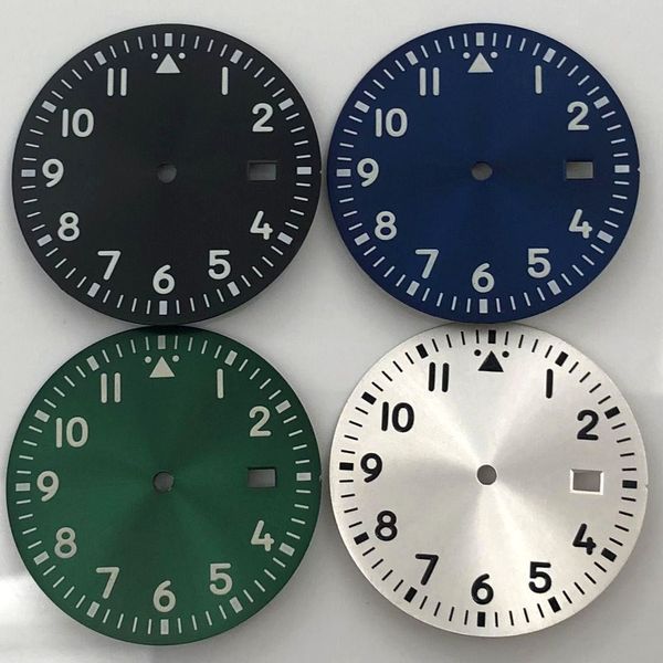 

repair tools kits watch parts 34mm sterile dial green luminous fit nh35 nh36 automatic mechanical movement 230410