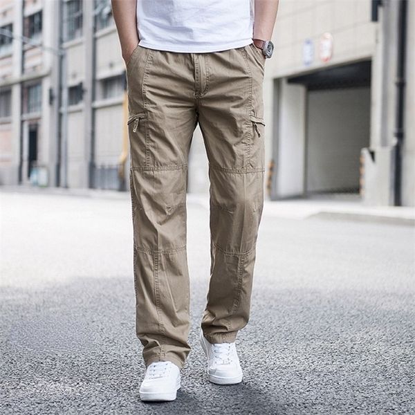 

men's pants large size 6xl men's freight men's straight leg work pants men's cotton casual loose spring/summer loose men, Black