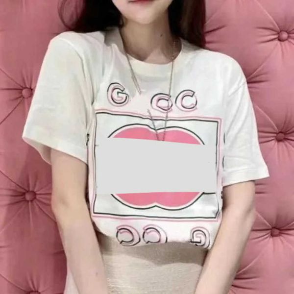 

womens designer t shirt tracksuit shirt sleeve crew neck t-shirt loose print letter versatile tee couple top, White;black