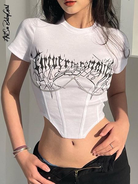 

women s t shirt graphic t shirts white corset y2k crop solid black o neck tshirt women streetwear skinny short sleeve tees 220410