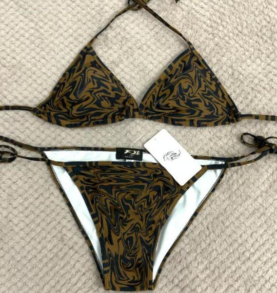 

Designer FE summer fashion high-end sexy strap beach bikini Sexy Brown Bikini Swimwear in Stock Slimming Bras Sets High quality luxury brand separate party, Beige