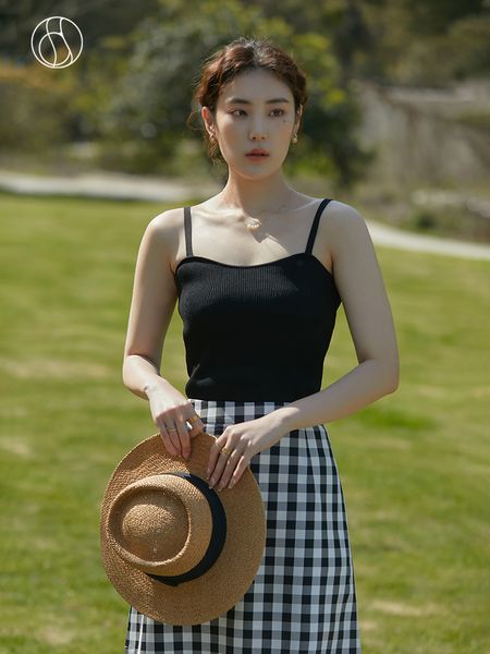 

camisoles tanks dushu knitted tank for women's summer solid color simple bottom sleeves with fully matched women's 230410, Black;white