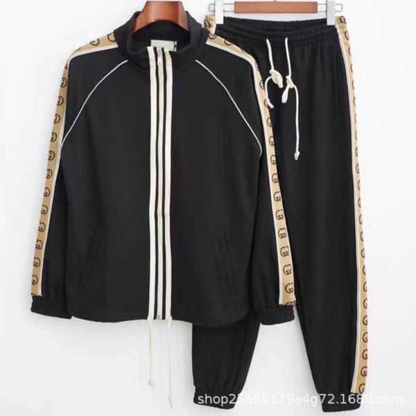 

2023 new women's tshirt shirt correct version of plain knit sports double fluorescent webbing suit family coat jacket, Black