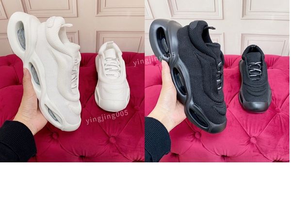 

designer womens sneaker shoes brushed leather white black runner sports lug sole casual walking2023