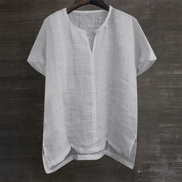 

mens casual shirts short sleeved linen mens shirt breathable solid color loose fitting harajuku casual shirt hawaiian shirt camisa masculina, White;black