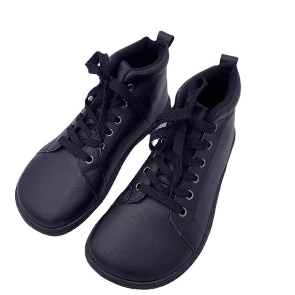 

dress shoes tipsietoes barefoot leather boots with fabric linning inside for women and kids zero drop wider toes box 230410, Black