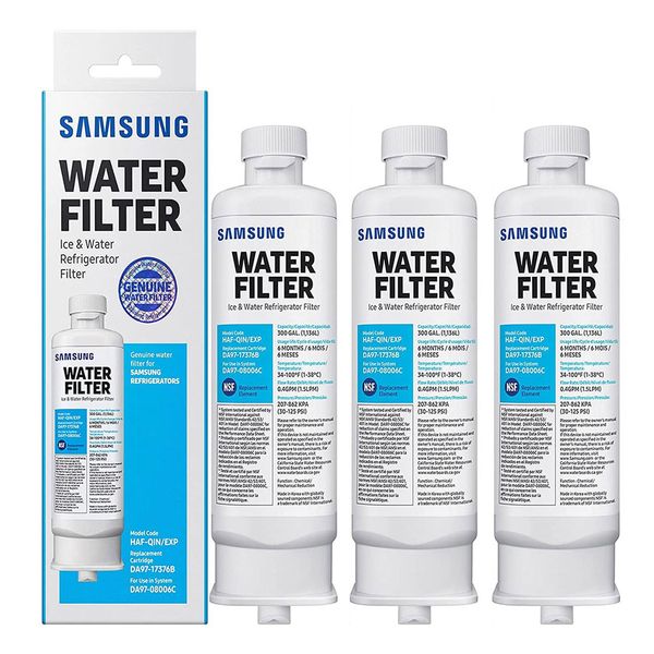 

3-pack samsung da97-17376b haf-qin/exp da97-08006c refrigerator water filter