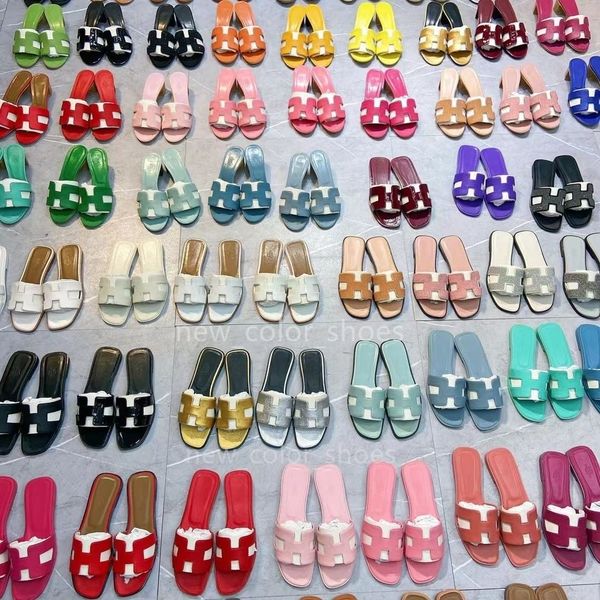 

beach slippers classic flat sandals summer famous women designer fashion slippers leather ladies classic brand sliding female slider el bath, Black