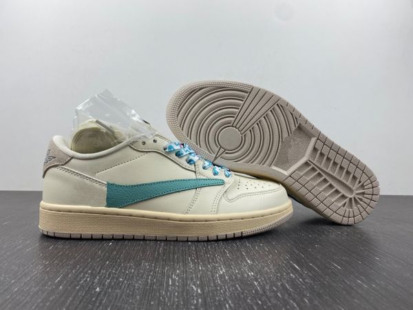 

new basketball shoes jumpman 1 low og beige blue designer man woman sports sneakers size us4-12 with box