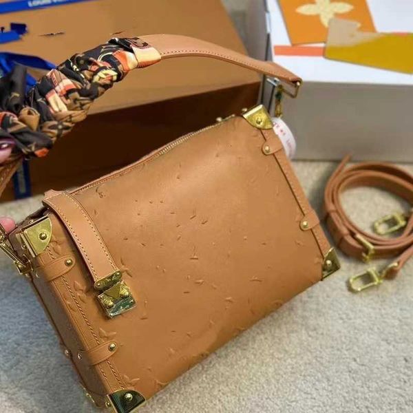 

new gu ailing same side trunk old flower soft box bag single shoulder oblique straddle handheld women's small