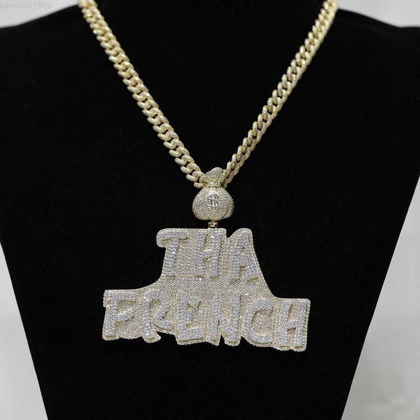 

Customized Hiphop Iced Out Letter Pendant and Cuban Chain Jewelry Pass Diamond Tester Full with Vvs Moissanite Diamond