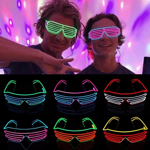 

LED Light Up Toy EL Wire Flashing Eyewear Shutter Glasses Bar Evening Party Led Rave Toys Halloween Supplies Stage Performance Decorative Props Glow Toys