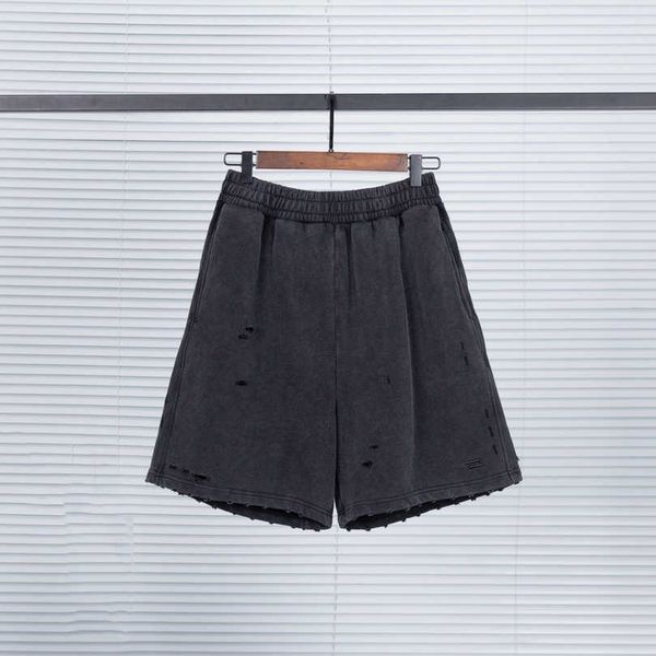

designer women's clothing 20% off shirt family double hook worn-out hole wash embroidered shorts summer label for men women, White;black