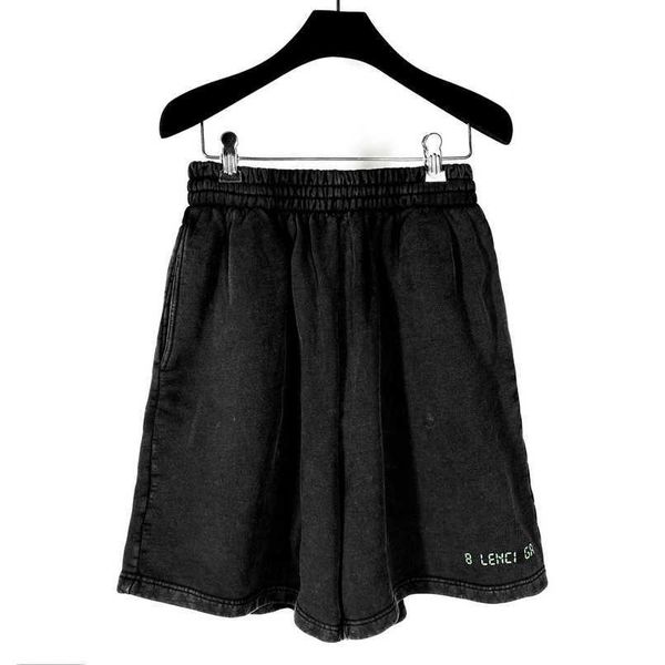 

designer summer women t shirt shirt high edition family exclusive 520 glow letterprint wash old sports shorts capris, Black