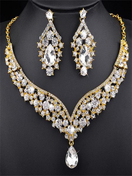 

earrings necklace silver plate luxurious imitation jewel earrings necklace set high grade alloy jewelry accessories for woman 230410