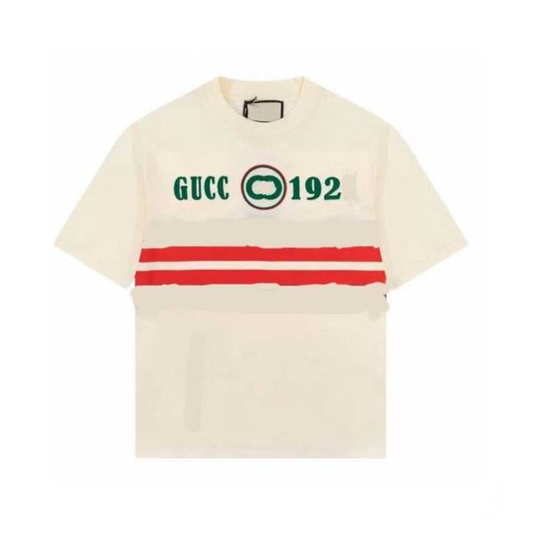 

2023 womens designer t shirt tracksuit shirt high edition 23 summer embroidery couple round neck loose relaxed sports sleeve, White;black