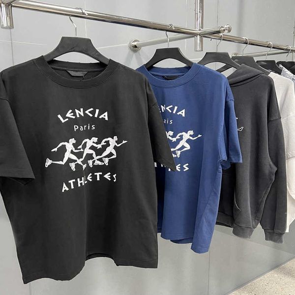 

womens designer t shirt shirt () high edition sports running marathon printed round neck loose t-shirt sleeve, White;black