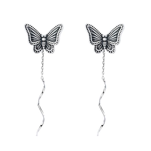 

designer earrings ladies charm ear hooks wavy butterfly ear wire copper material thai silver color vintage ear bone clips gift jewelry, Golden