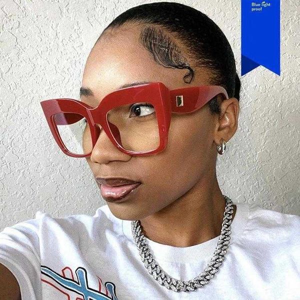 

square cat eye large frame rivet plain glasses instafamous stylish for women