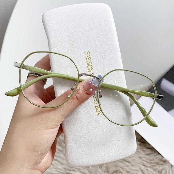

oval anti blue light glasses ins cream sweet instafamous plain korean simple