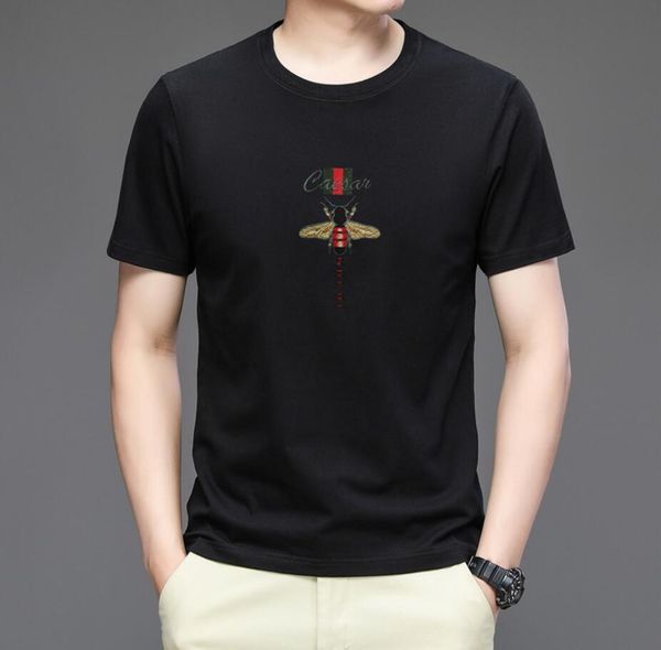 

men's t-shirts 2023 summer new korean men's t-shirt trend fashion casual solid color printed short sleeve men's trendy t-shir, White;black