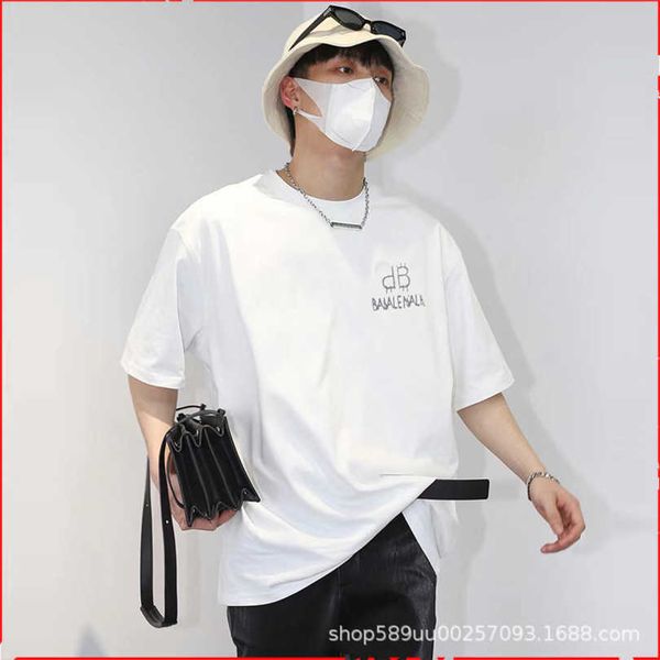 

2023 new women's tshirt shirt early spring t-shirt simple printed sleeve slouchy style unisex, White