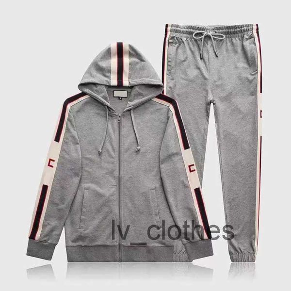 

men's sports set r brand men's g letter autumn/winter jogging wear men's street apparel athletic wear plus size training wear, Gray