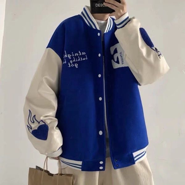 

2023 new - spring coat men's v-g-e-great - fashion style ins versatile and handsome loose fit jacket for men and women, Black;brown