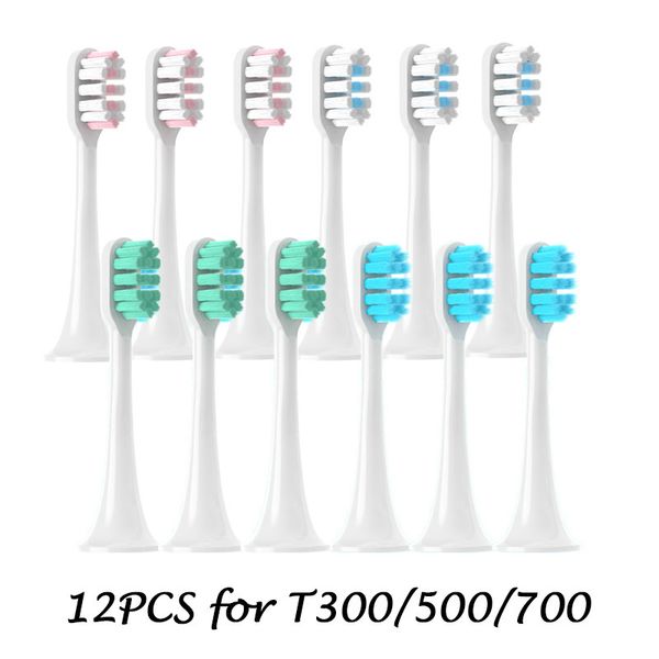 

toothbrushes head 12pcs replacement brush heads for xiaomi mijia t300t500t700 sonic electric tooth soft bristle caps vacuum package nozzles