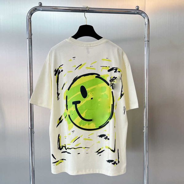 

designer new women t shirt shirt net red summer loe smiling face graffiti print loose relaxed t-shirt sleeve, White