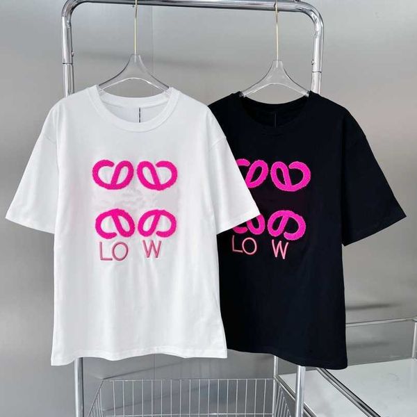 

2023 womens designer t shirt tracksuit 2023 summer high edition luojia loose simple letter couple round neck sleeve t-shirt, White