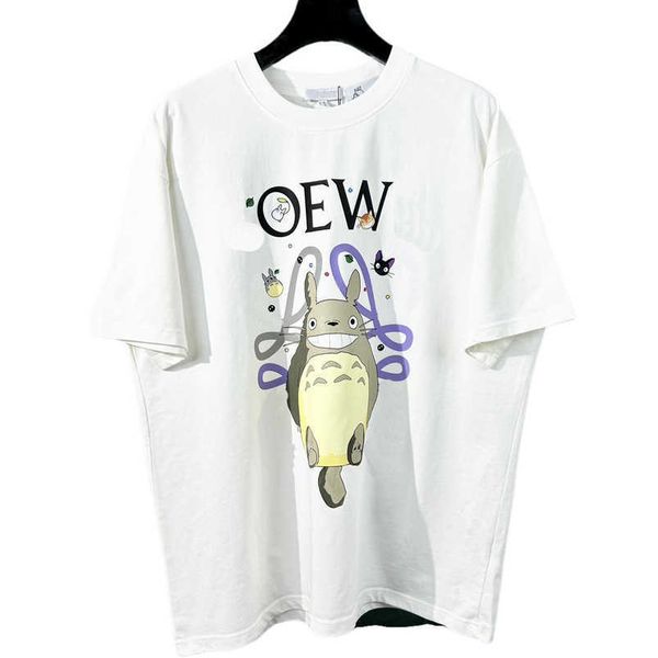 

womens designer t shirt shirt high version product luojia co branded miyazaki junmao sleeve couple relaxed casual t-shirt for men women, White;black