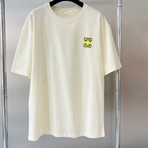 

2023 new women's tshirt summer edition luojia loose simple smiling face couple round neck sleeve t-shirt, White