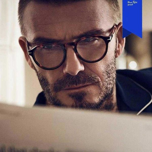 

anti blue light round retro plain glasses beckham frame small