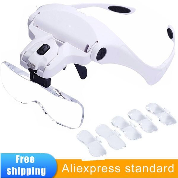 

magnifying glasses led light magnifying glasses with lamp loupe jeweler headband magnifier eye glasses optical glass tool repair reading mag