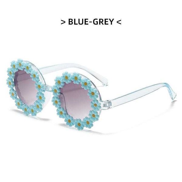 

retro round sunshade sunglasses korean style fresh little daisy childrens, Blue