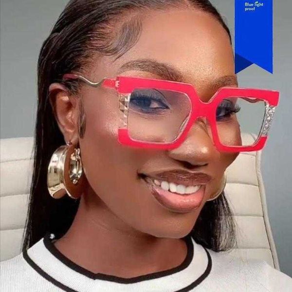 

retro square anti blue ray glasses frame trend optical mirror plain female