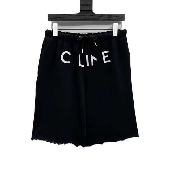 

luxury designer women t shirt shirt high edition classic basic letter print versatile loose shorts capris, Black