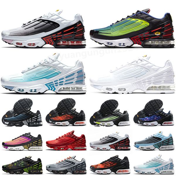

tn plus 3 tuned iii men sports shoes laser blue white aquamarine obsidian hyper violet deep parachute ghost green triple black designer trai